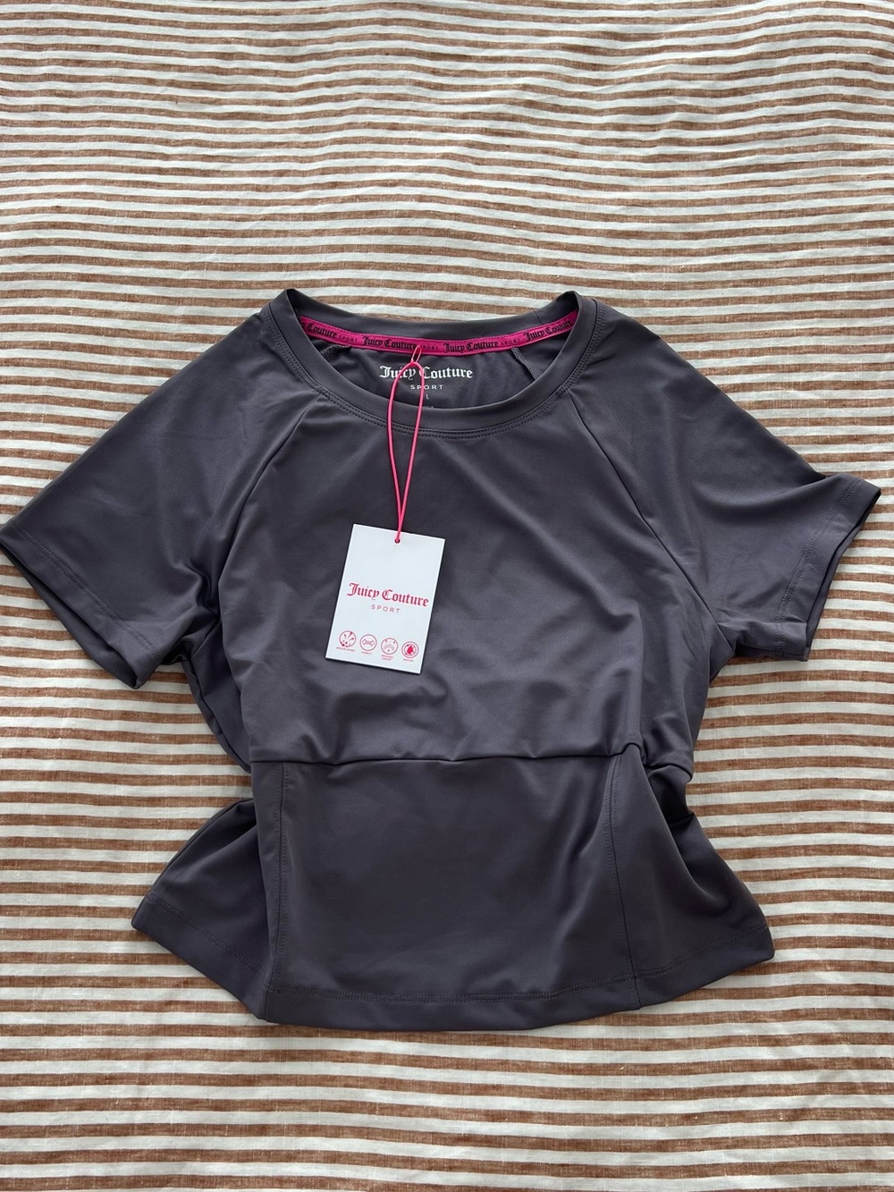 Women’s Workout Top - Juicy Couture Short Sleeve Active Tee sz L